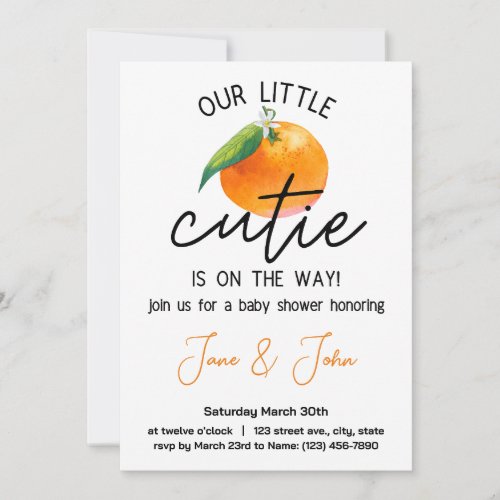 Our Little Cutie Baby Shower Invitation