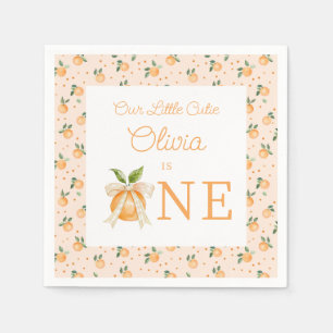 Our Little Cutie Is One First Birthday Napkins