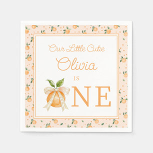 Our Little Cutie Is One First Birthday Napkins