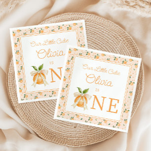 Our Little Cutie Is One First Birthday Napkins
