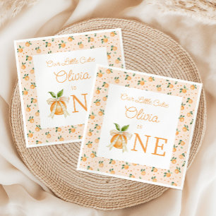 Our Little Cutie Is One First Birthday Napkins