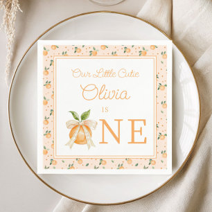 Our Little Cutie Is One First Birthday Napkins