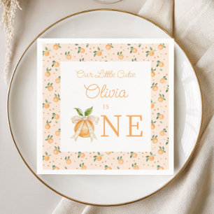 Our Little Cutie Is One First Birthday Napkins