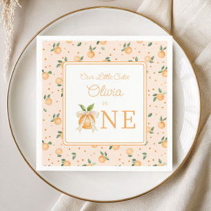 Our Little Cutie Is One First Birthday Napkins