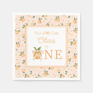 Our Little Cutie Is One First Birthday Napkins