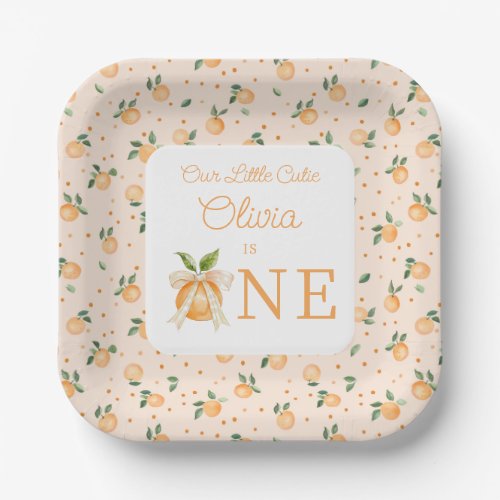 Our Little Cutie Is One First Birthday Paper Plates