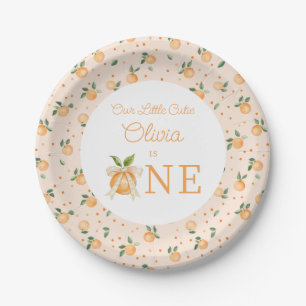 Our Little Cutie Is One First Birthday Paper Plates