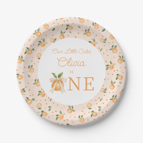 Our Little Cutie Is One First Birthday Paper Plates