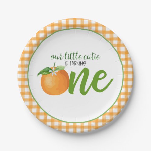 Our Little Cutie is Turning One Plate _ Or Plaid