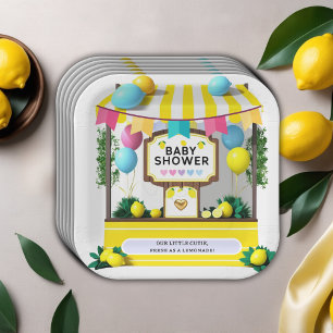 Our Little Cutie Lemonade Stand Baby Shower Paper Plates