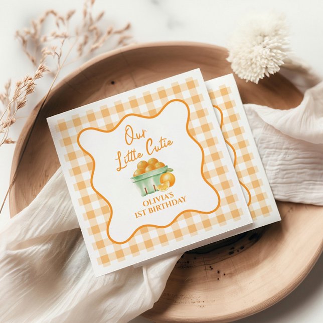 Our Little cutie orange birthday Napkins (Creator Uploaded)