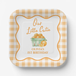 Our Little cutie orange birthday Paper Plates