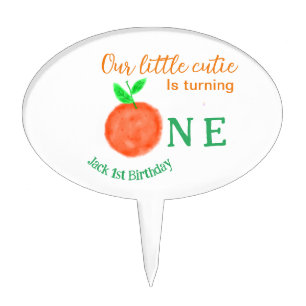 Our little cutie orange one birthday citrus fruit cake topper