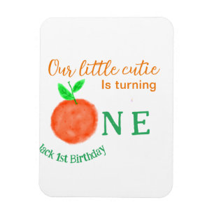 Our little cutie orange one birthday citrus fruit magnet
