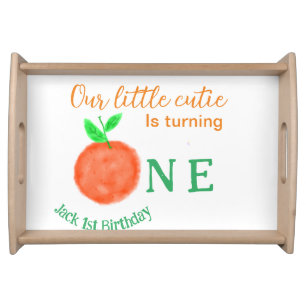 Our little cutie orange one birthday citrus fruit serving tray