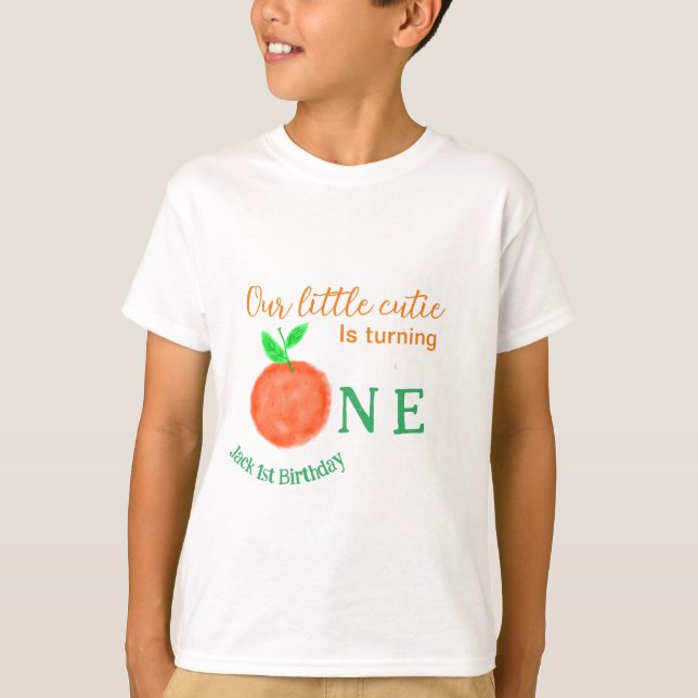 Our little cutie orange one birthday citrus fruit  T-Shirt (Front)