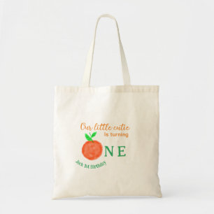 Our little cutie orange one birthday citrus fruit tote bag