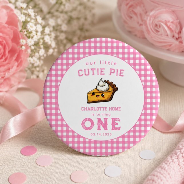 Our Little Cutie Pi Day 1st Birthday Button (Our Little Cutie Pi Day 1st Birthday Button)