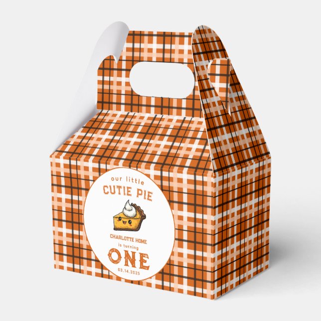 Our Little Cutie Pi Day 1st Birthday Favor Boxes (Front Side)
