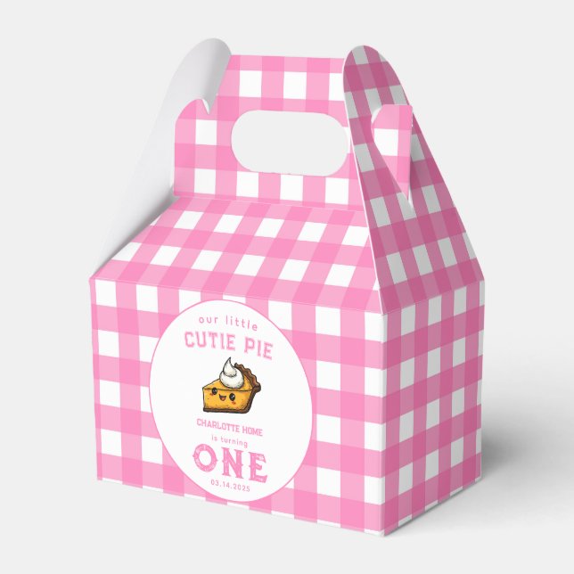 Our Little Cutie Pi Day 1st Birthday Favor Boxes (Front Side)