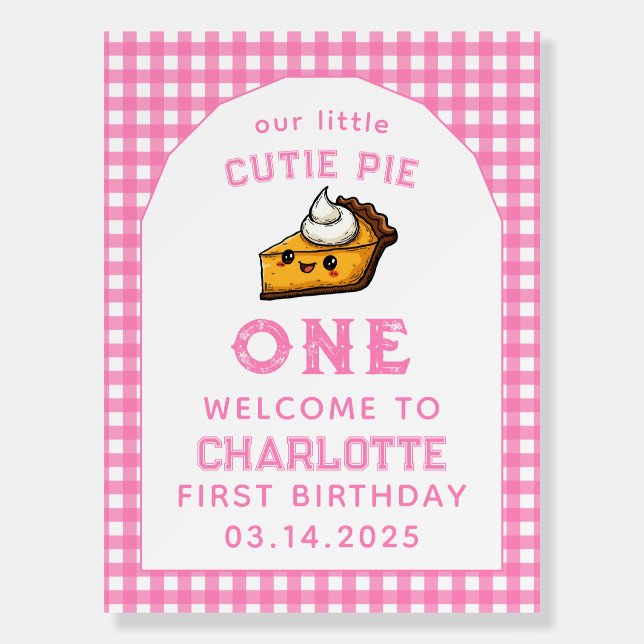 Our Little Cutie Pi Day 1st Birthday Foam Board (Front)