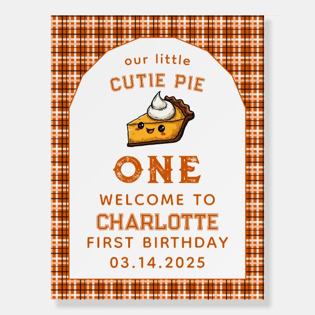 Our Little Cutie Pi Day 1st Birthday Foam Board (Front)