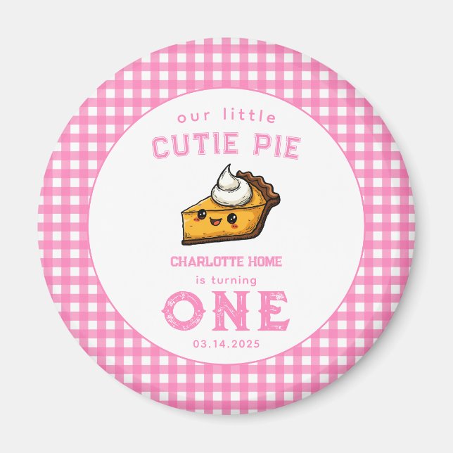 Our Little Cutie Pi Day 1st Birthday Magnet (Front)