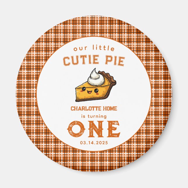 Our Little Cutie Pi Day 1st Birthday Magnet (Front)