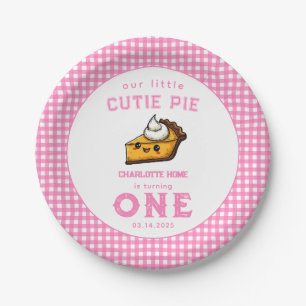 Our Little Cutie Pi Day 1st Birthday pink Paper Plates