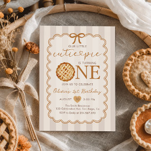 Our Little Cutie Pie Fall 1st Birthday Invitation