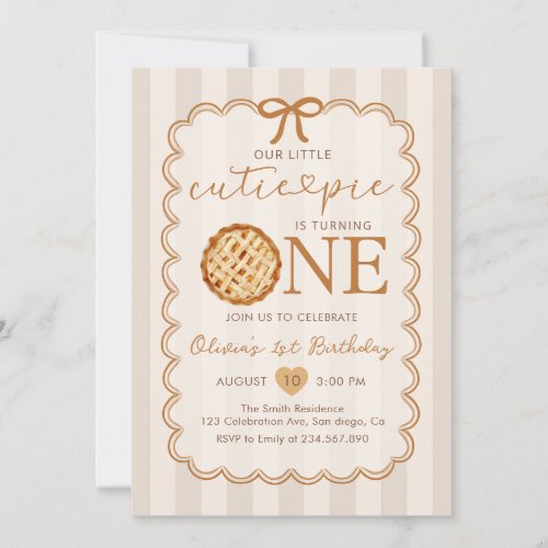 Our Little Cutie Pie Fall 1st Birthday Invitation