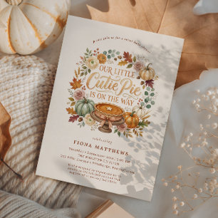 Our Little Cutie Pie Fall Pumpkin Baby Shower Invitation