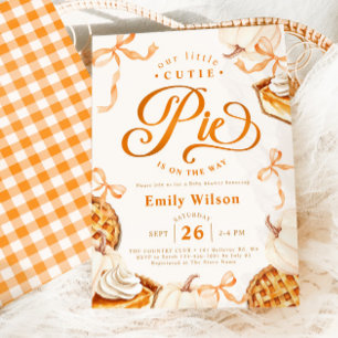Our Little Cutie Pie Pumkin Bows Baby Shower Invitation