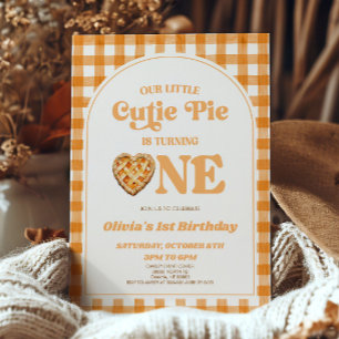 Our Little Cutie Pie Retro 1st Birthday Party Invitation