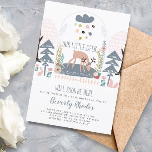 Our Little Deer Baby Shower Invitation