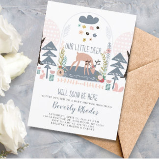Our Little Deer Baby Shower Invitation