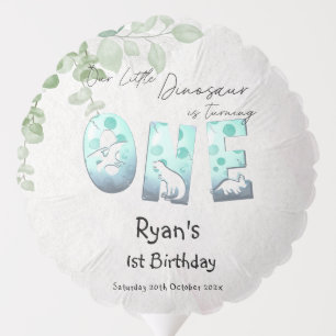 Our Little Dinosaur Is Turning One 1st Birthday  Balloon