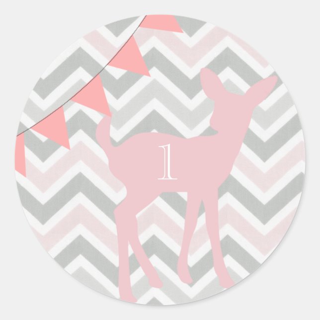 Our Little Doe Is Turning ONE! Birthday Sticker (Front)