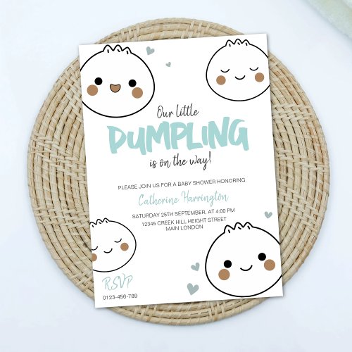 Our Little Dumpling Cute Baby Shower Invitation