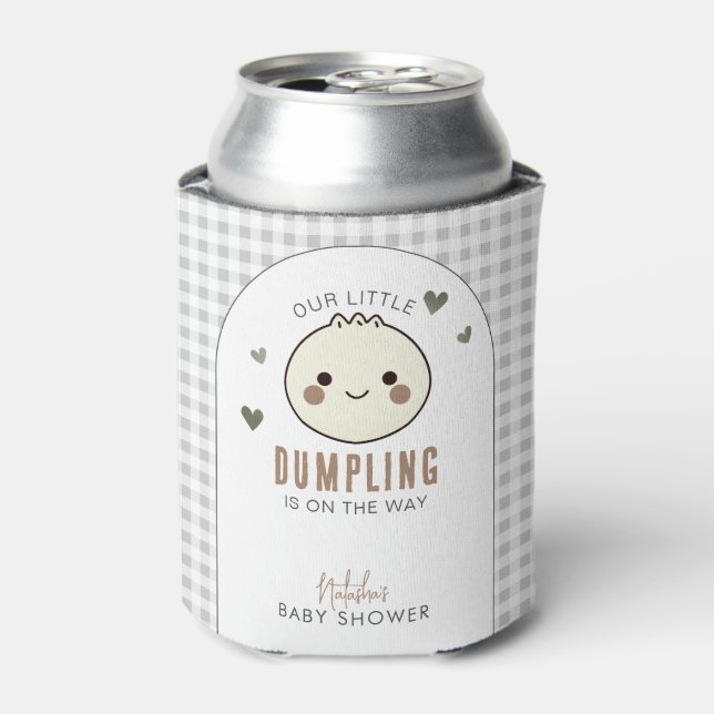 Our Little Dumpling Gender Neutral Baby Shower Can Cooler (Can Front)