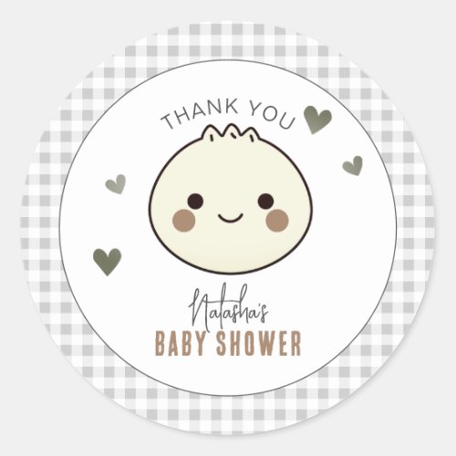 Our Little Dumpling Gender Neutral Baby Shower Classic Round Sticker