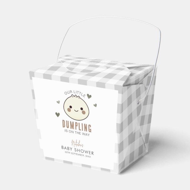 Our Little Dumpling Gender Neutral Baby Shower Favor Boxes (Front Side)
