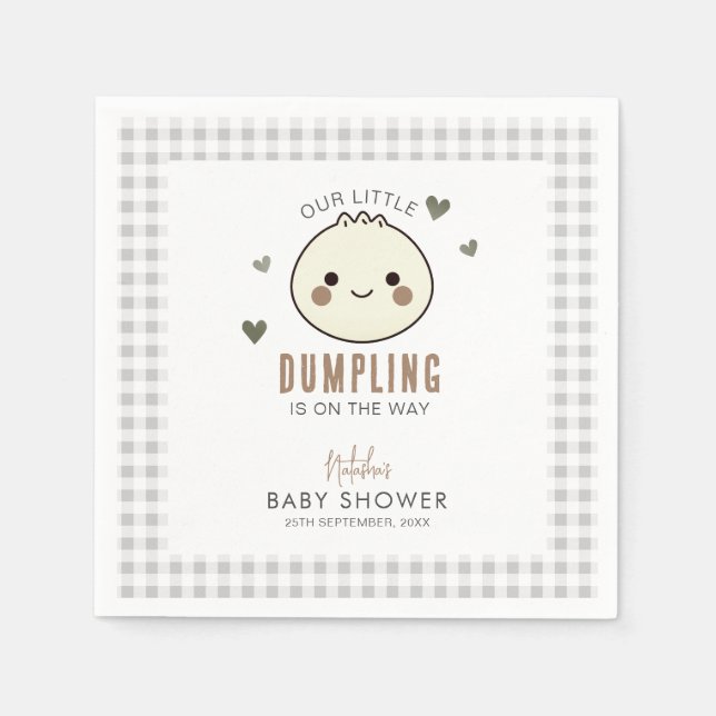 Our Little Dumpling Gender Neutral Baby Shower Napkins (Front)