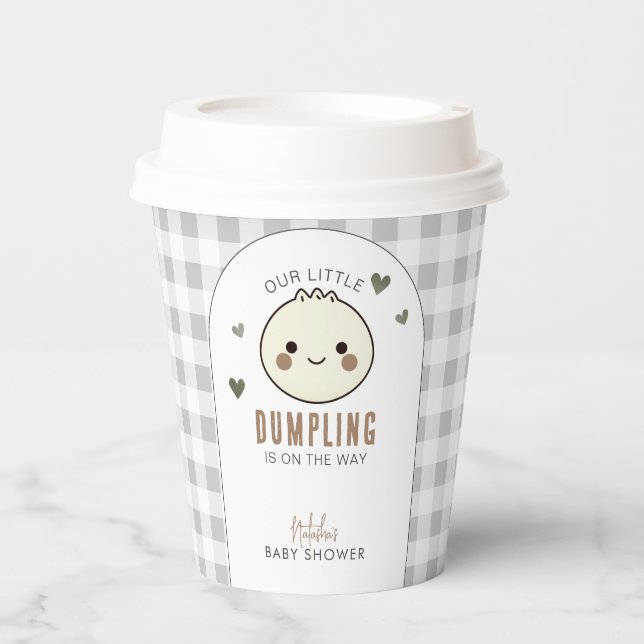 Our Little Dumpling Gender Neutral Baby Shower Paper Cups (Front)