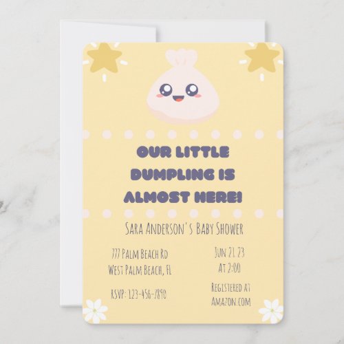 Our Little Dumpling is Almost Here Baby shower Inv Invitation