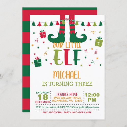 Our Little Elf Birthday Invitation _ WH