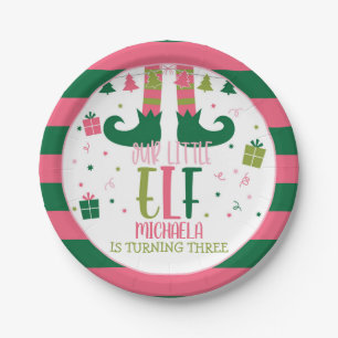 Our Little Elf Birthday Party Plate - Girl WH