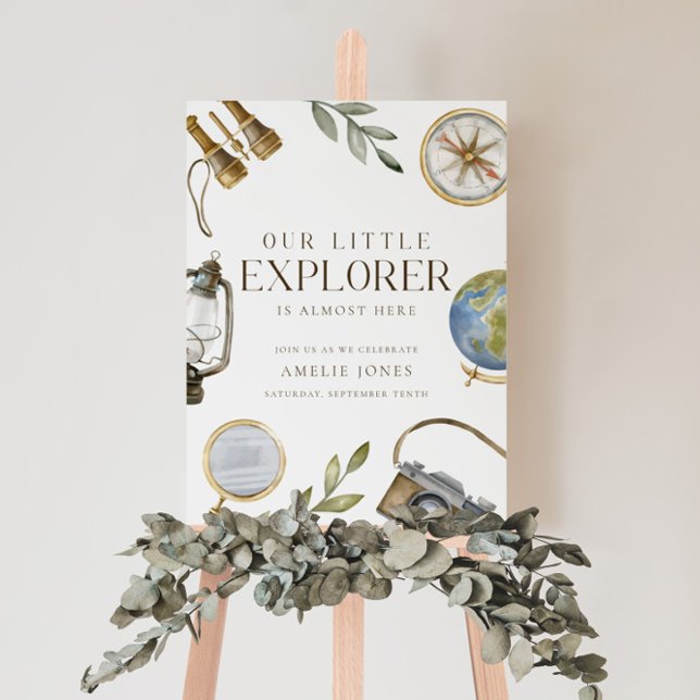 Our Little Explorer | Adventure Awaits Baby Shower Foam Board (Creator Uploaded)