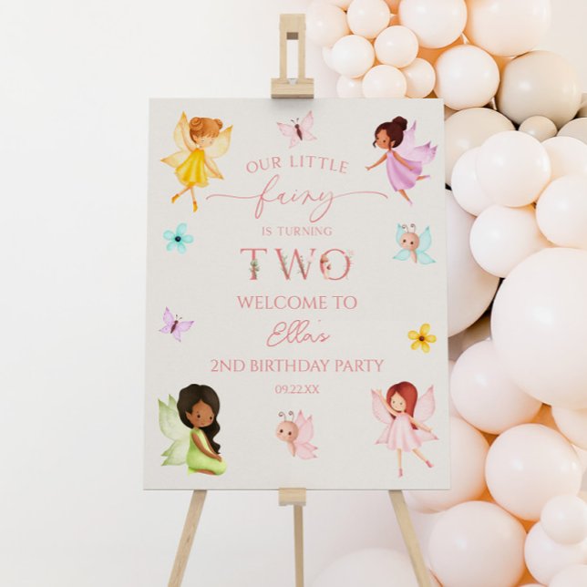 Our Little Fairy 2nd Birthday Party Welcome Sign (Creator Uploaded)