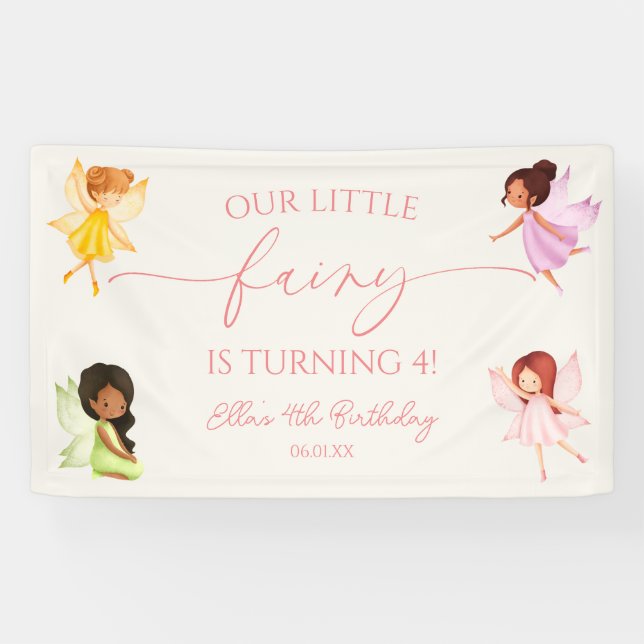 Our Little Fairy Enchanted Fairies Birthday Party Banner (Horizontal)